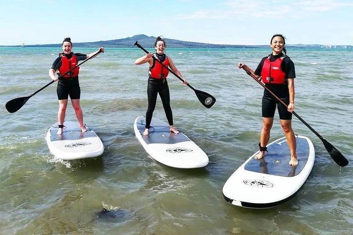 Experience the joy of stand up paddle boarding at Mission Bay surrounded by stunning views and calm waters. Perfect for all skill levels it's a refreshing escape in Auckland.